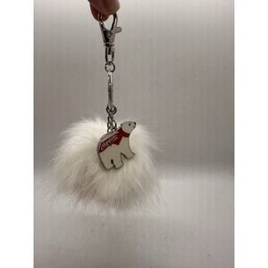 Coca-Cola‎ Polar Bear Pom Pom Keychain Faux Fur Bag Charm Clip